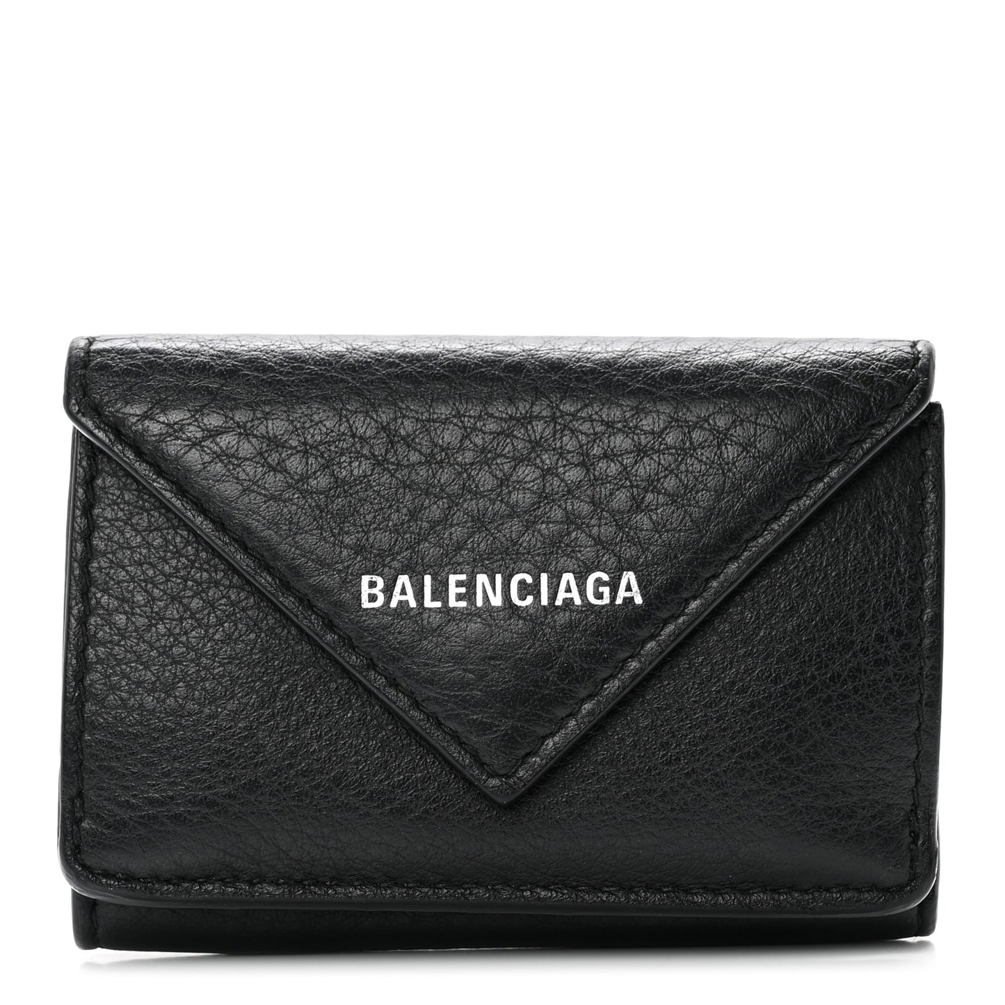 Calfskin Mini Papier Wallet Black