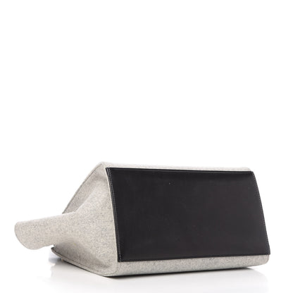 Celine Felt Smooth Calfskin Medium Trapeze Pearl Grey 4 of 9