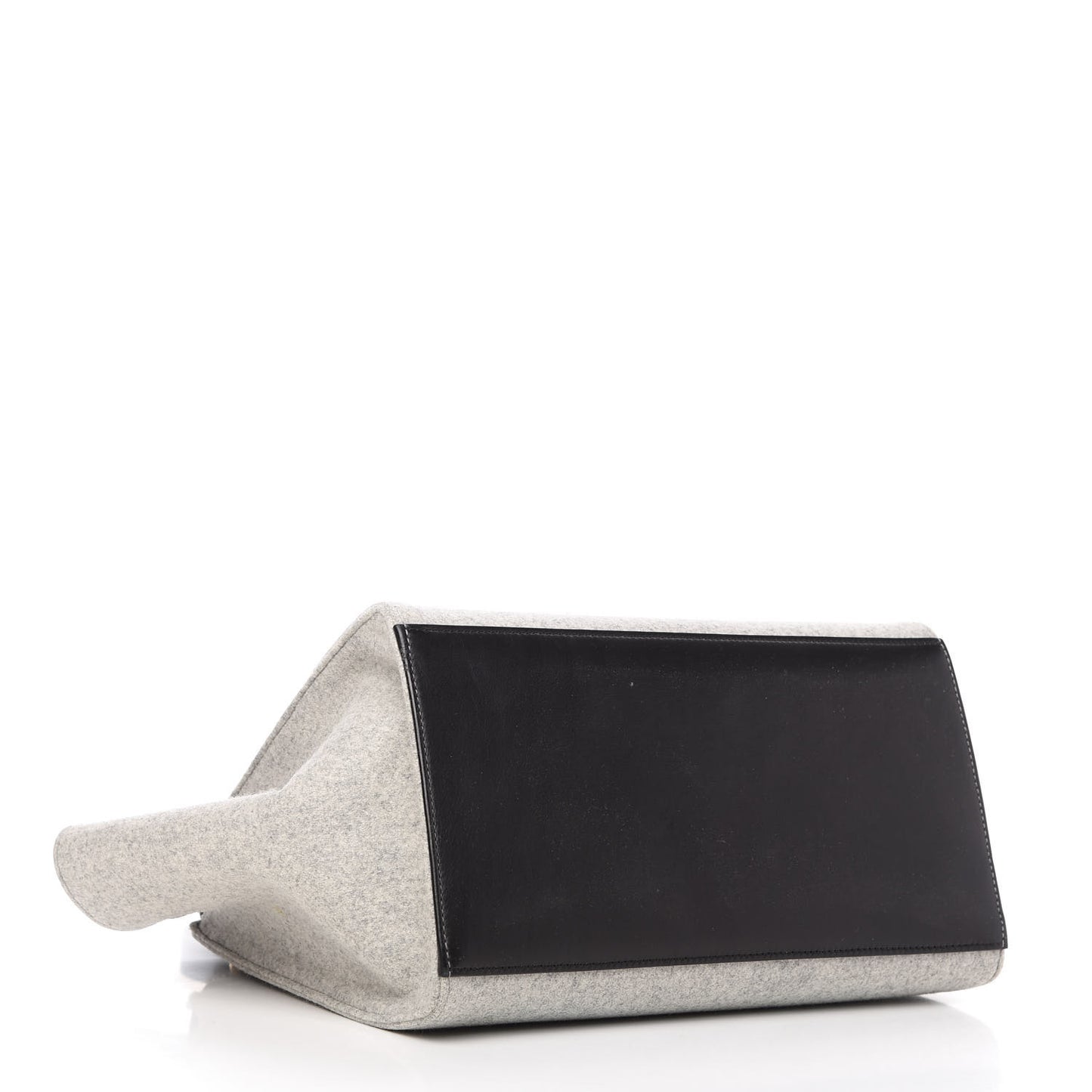 Felt Smooth Calfskin Medium Trapeze Pearl Grey