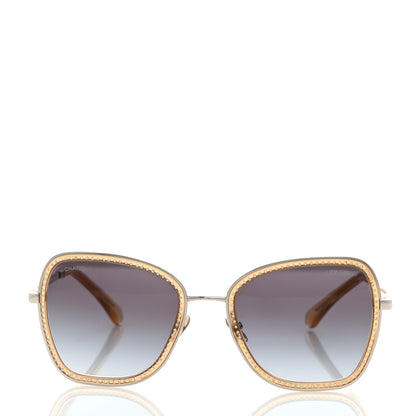 Chanel Square Frame Sequin Sunglasses 4277-B Silver Brown 2 of 7