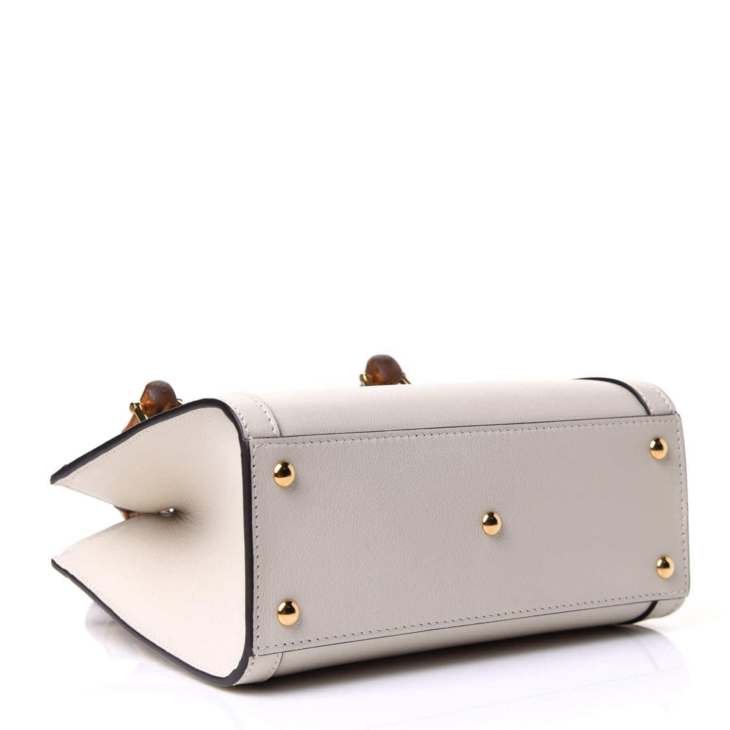 Gucci Wonka Grain Calfskin Mini Diana Tote Bag Mystic White Orange Fluo 4 of 13