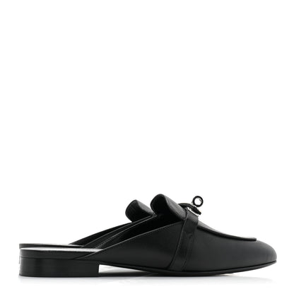 Hermes Goatskin Oz Mules 38 Black 4 of 9