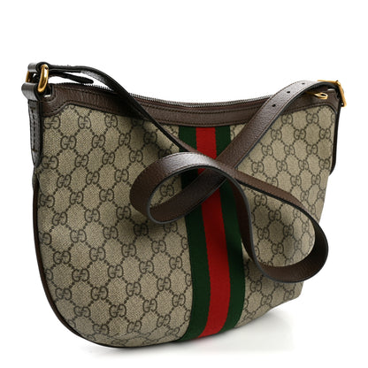 Gucci GG Supreme Monogram Web Small Ophidia Half Moon Hobo Brown 3 of 10