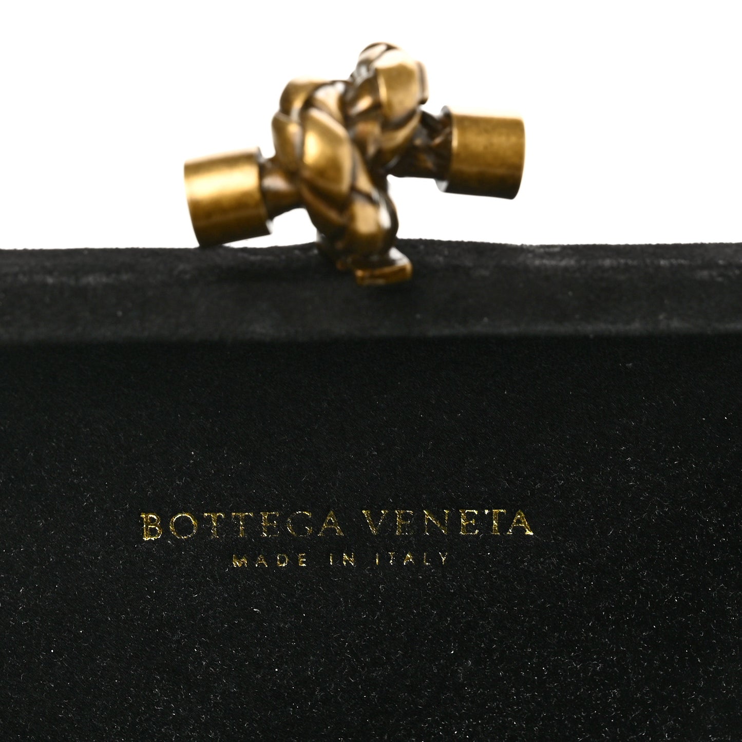Satin Intreccio Impero Knot Clutch Black