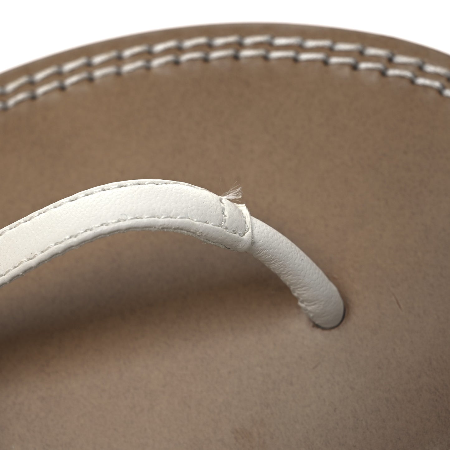 Lambskin CC Thong Sandals 37 White Gold