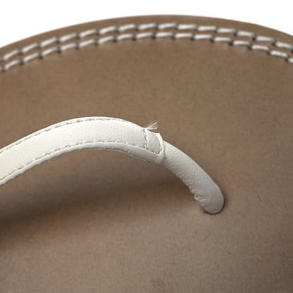 Chanel Lambskin CC Thong Sandals 37 White Gold 10 of 10