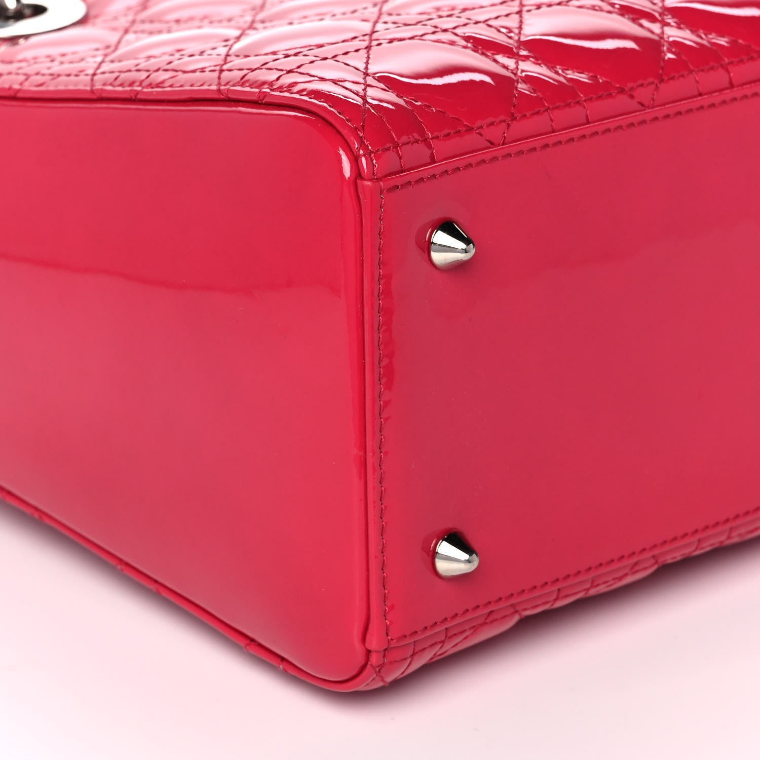 Christian Dior Patent Cannage Medium Lady Dior Red 9 of 17