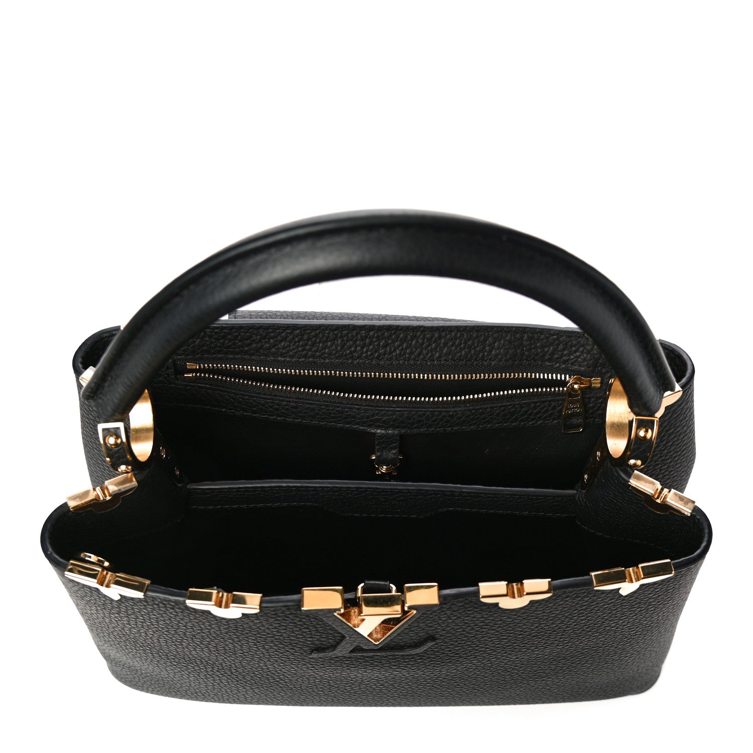 Louis Vuitton Taurillon Embellished Flower Crown Capucines PM Black 4 of 9