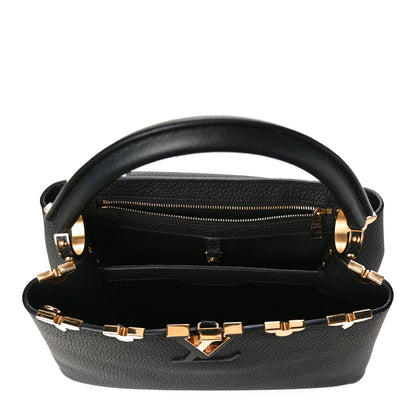 Louis Vuitton Taurillon Embellished Flower Crown Capucines PM Black 4 of 9