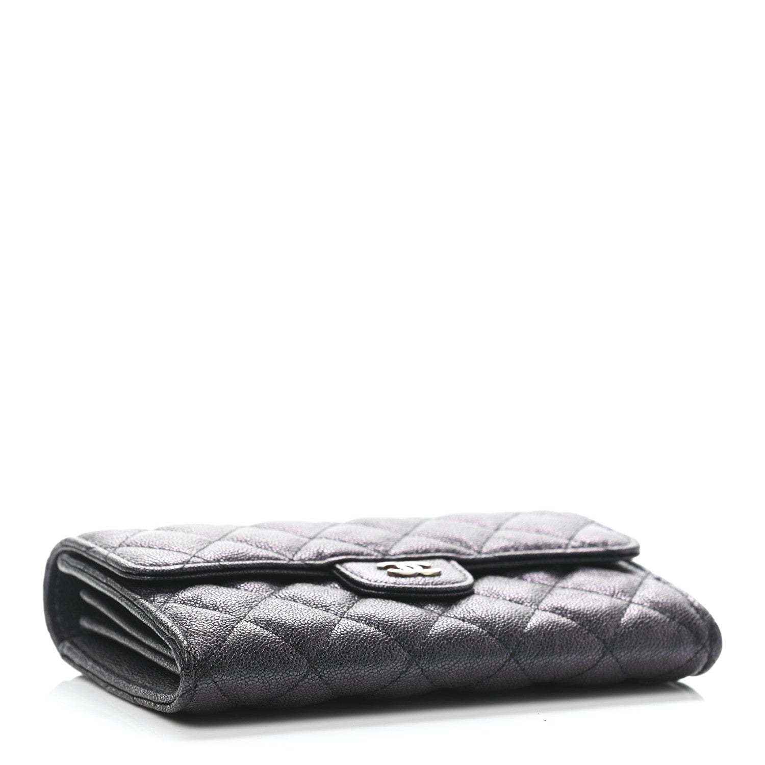 Chanel Iridescent Caviar Quilted Medium Flap Wallet Black 3 of 4