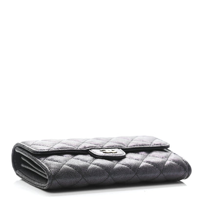 Chanel Iridescent Caviar Quilted Medium Flap Wallet Black 3 of 4