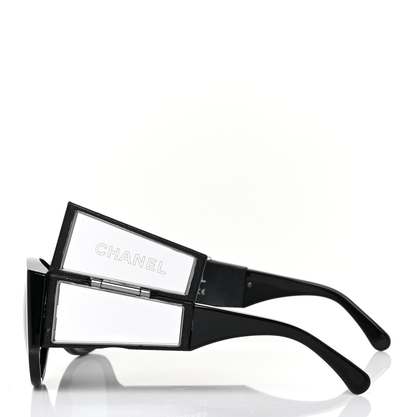 Lambskin Quilted CC Mirror Sunglasses 5202-Q Black