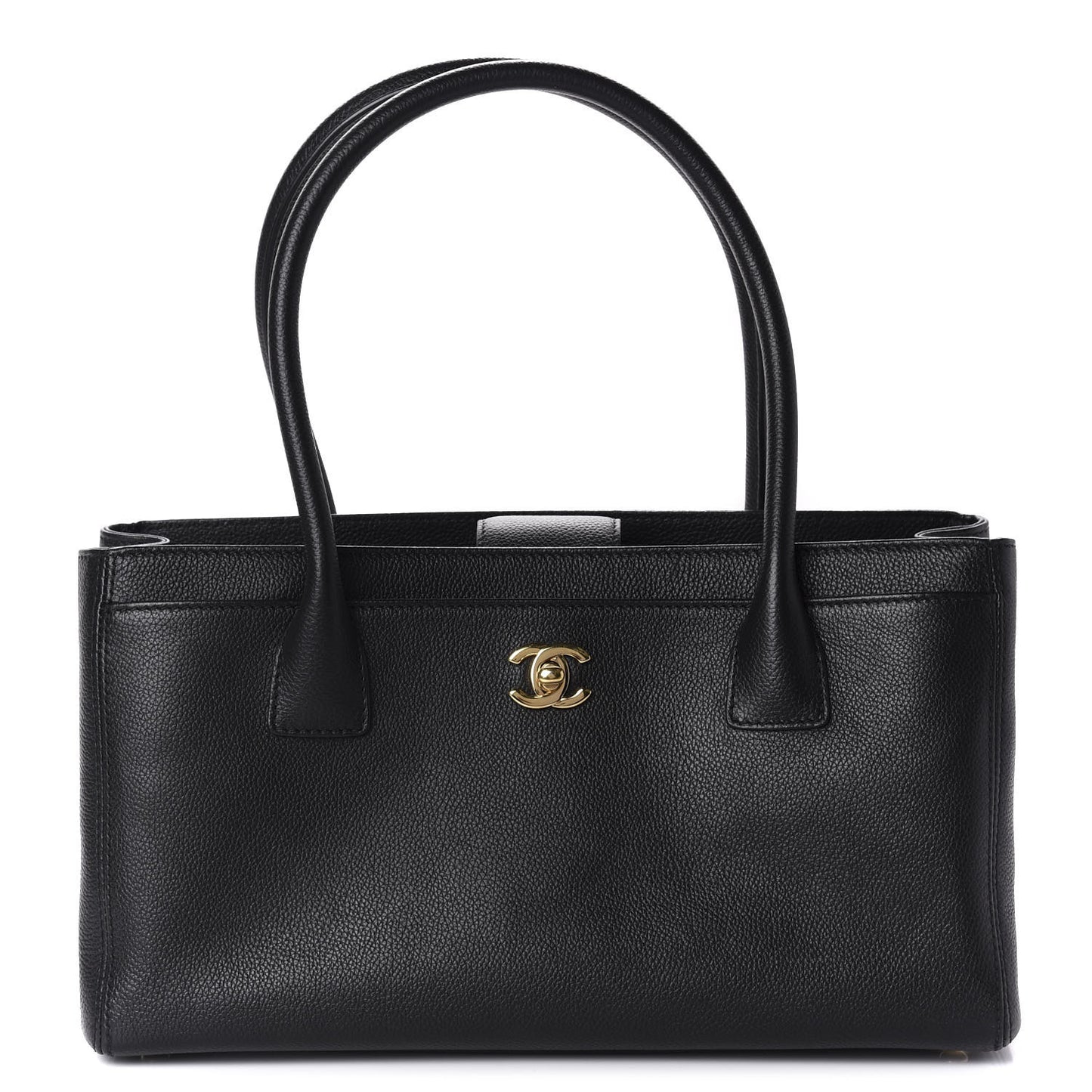 Calfskin Small Cerf Executive Shopper Tote Black