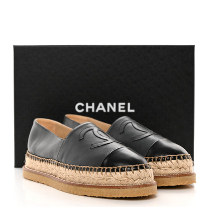 Chanel Lambskin CC Espadrilles 38 Grey Black 13 of 13