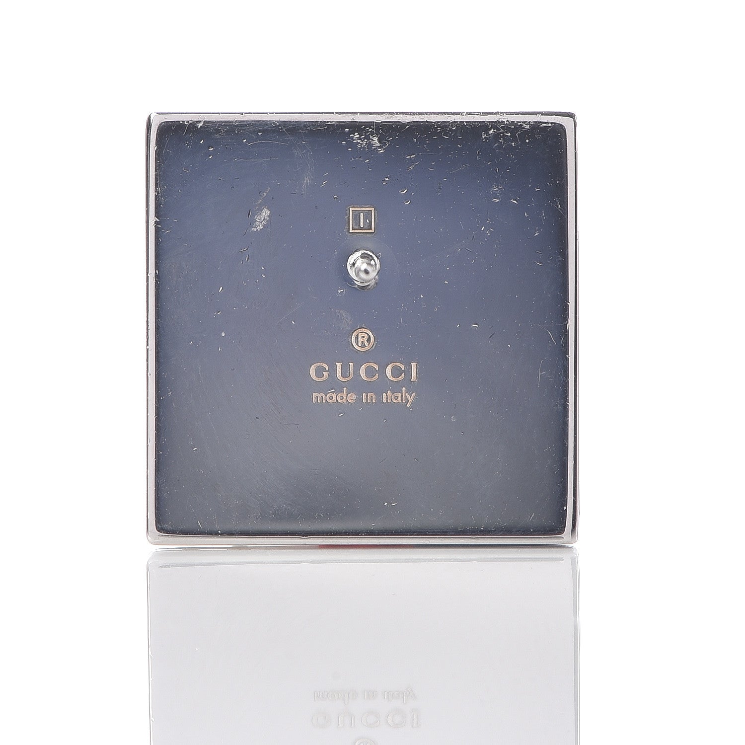 Gucci Resin Strass Vintage Web Stud Earrings Blue Red 4 of 6