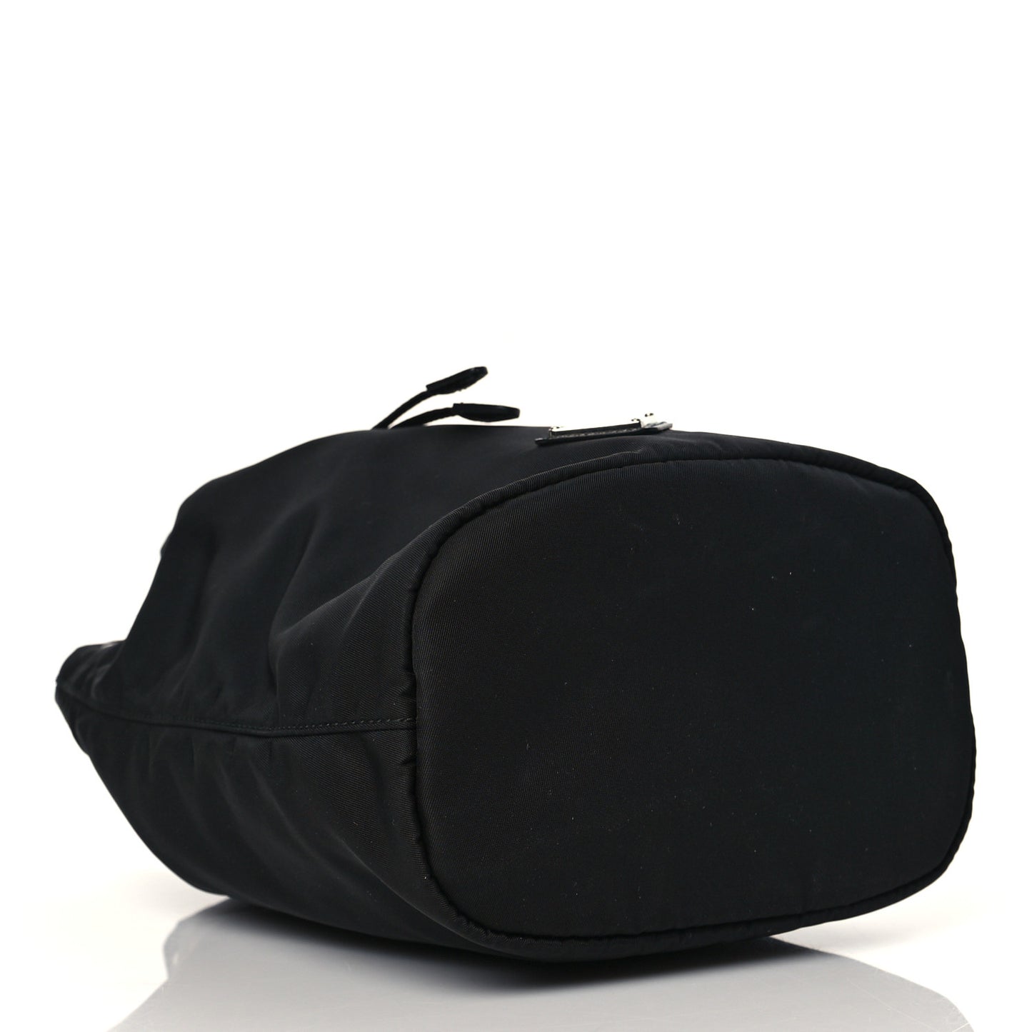Saffiano Tessuto Nylon Vela Bucket Wristlet Black