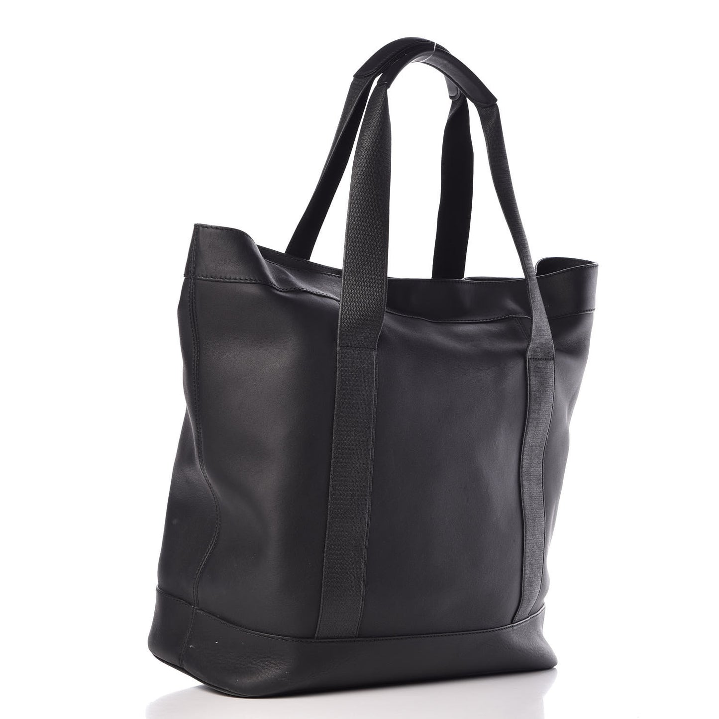 Lambskin Mens Perforated Canvas Navy Tote Black