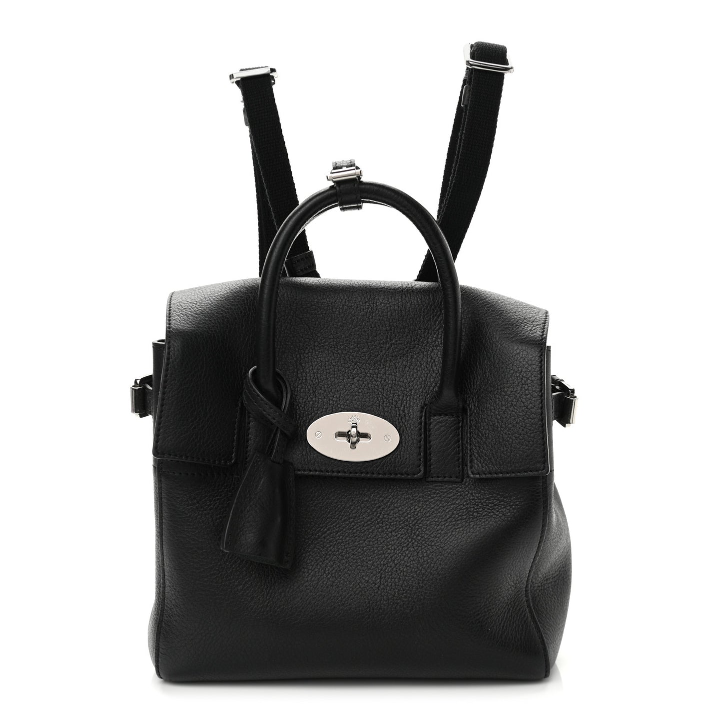 Natural Leather Mini Cara Delevingne Convertible Satchel Black