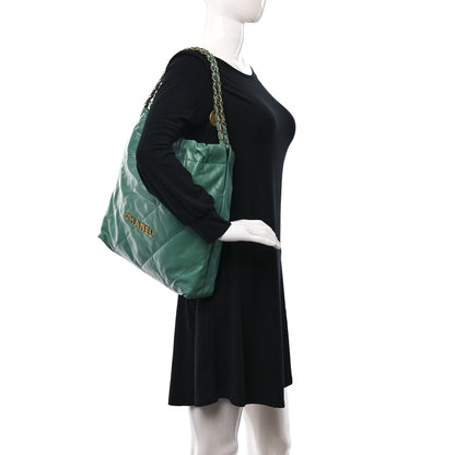 Chanel Shiny Calfskin Quilted Chanel 22 Green 2 of 10