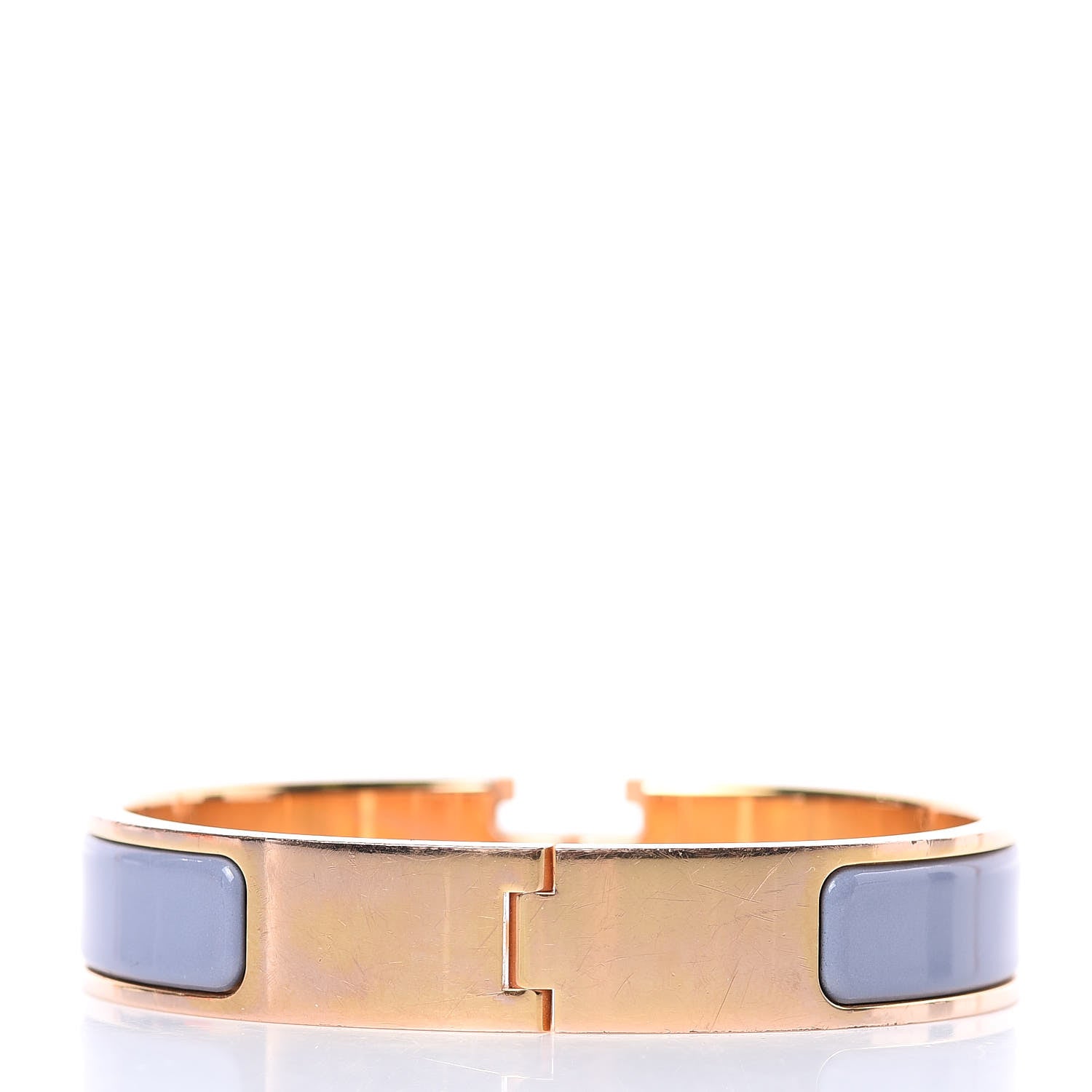 Hermes Enamel Clic Clac H Narrow Bracelet PM Bleu Lin 3 of 5