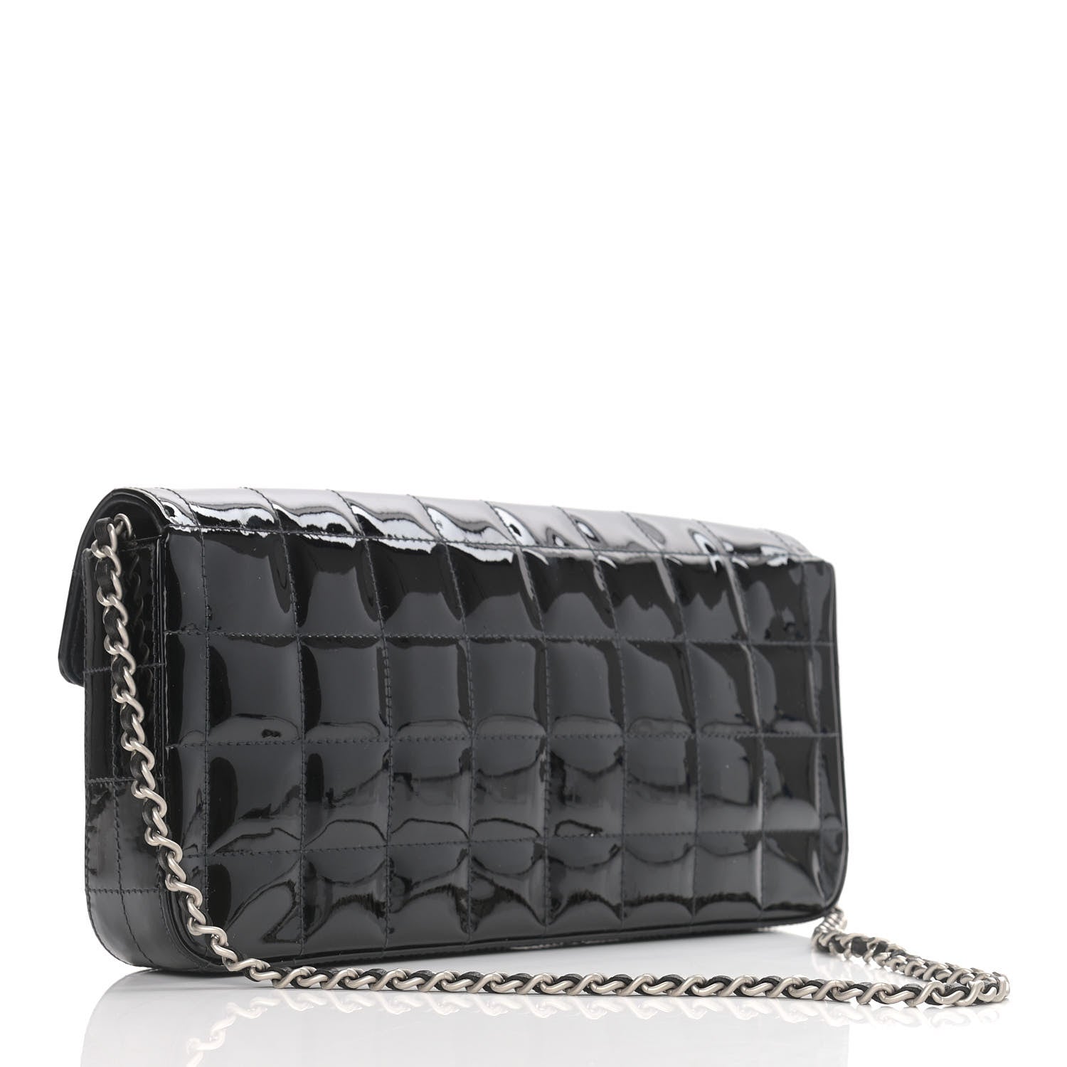Chanel Patent Quilted East West Chocolate Bar Flap Black 3 of 9