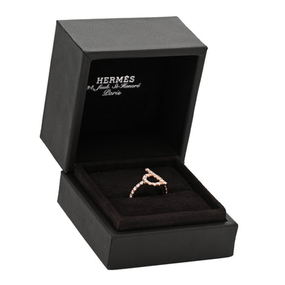 Hermes 18K Rose Gold Diamond Finesse Ring 52 6 6 of 6