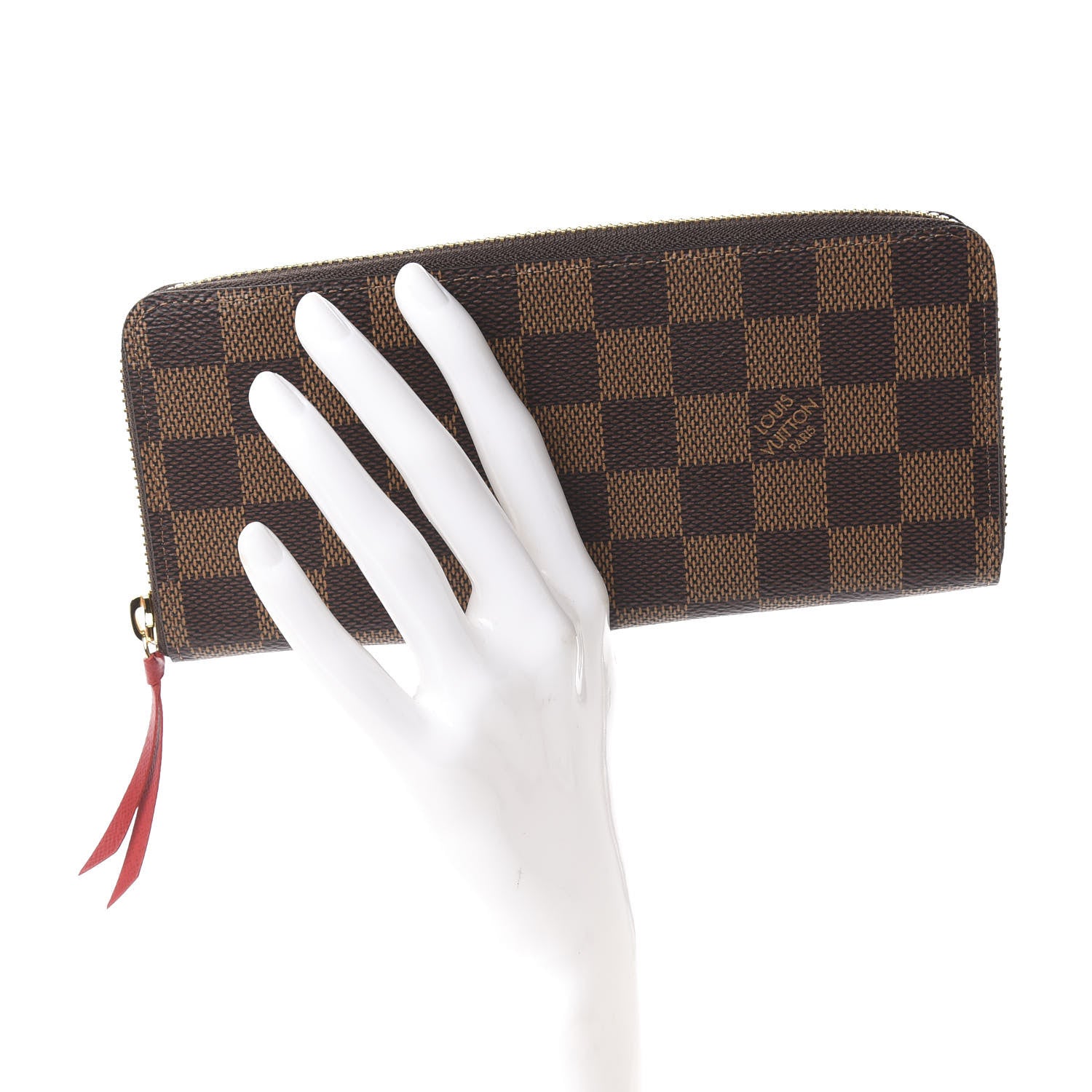 Louis Vuitton Damier Ebene Clemence Wallet Cherry 2 of 7