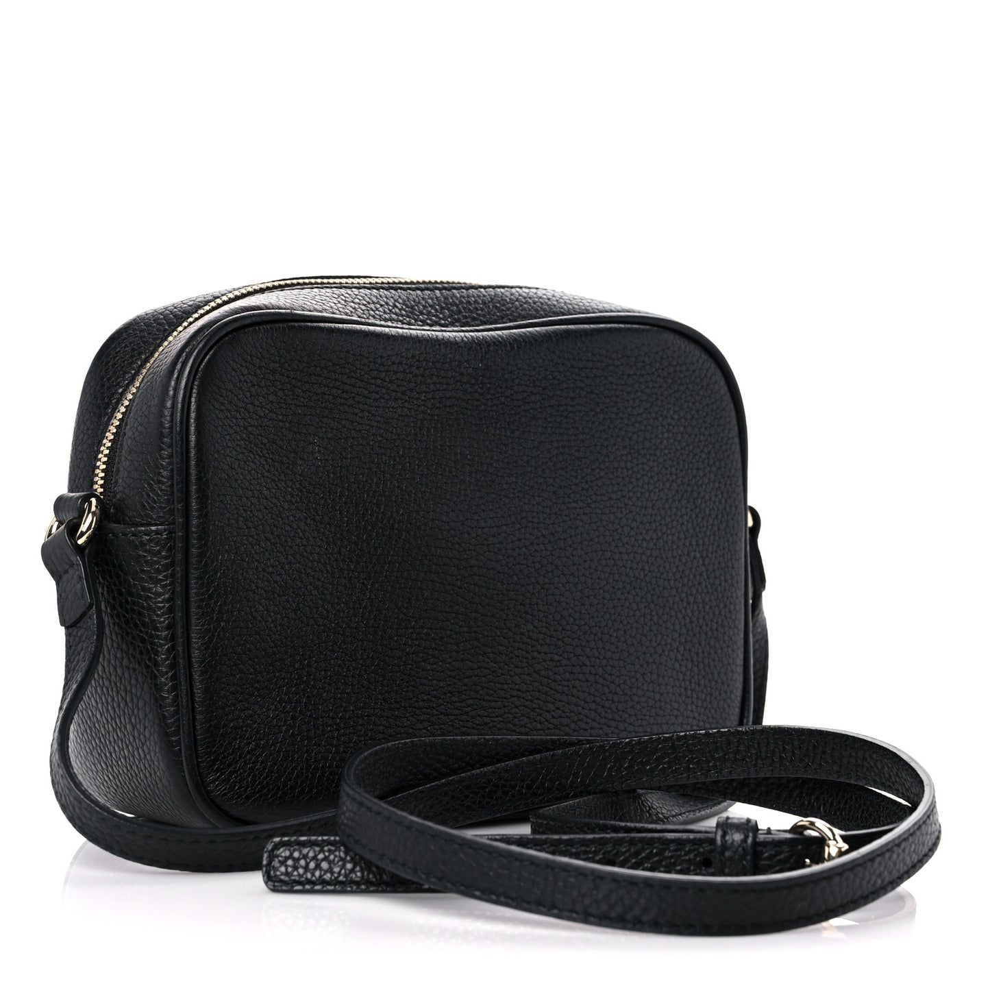 Pebbled Calfskin Small Soho Disco Bag Black