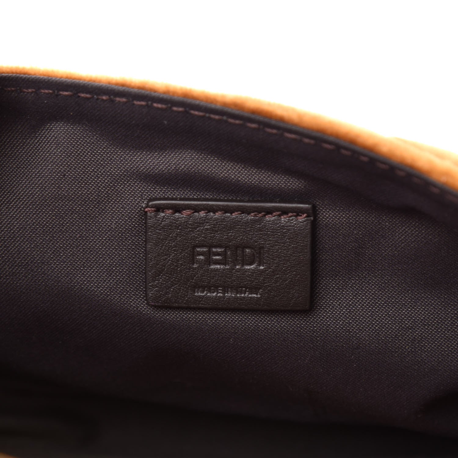 Fendi Velvet FF Embossed Hip Belt Baguette Bag Caramel 6 of 11