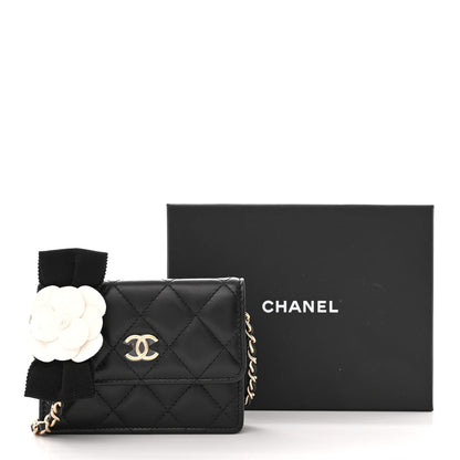 Chanel Lambskin Quilted My Chanel Lady Card Holder On Chain Black 11 of 11