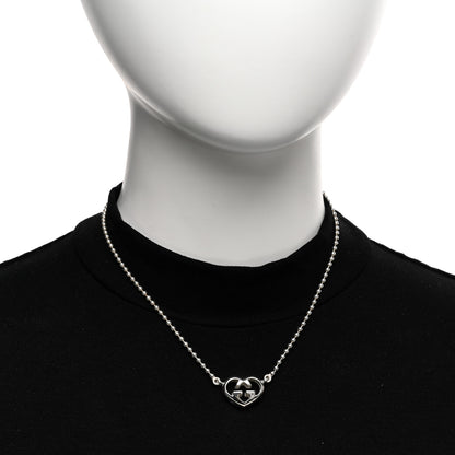 Gucci Sterling Silver Britt Heart Station Pendant Necklace 2 of 4
