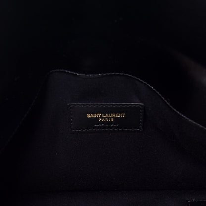 Saint Laurent Smooth Shiny Calfskin Monogram Uptown Pouch Black 5 of 7