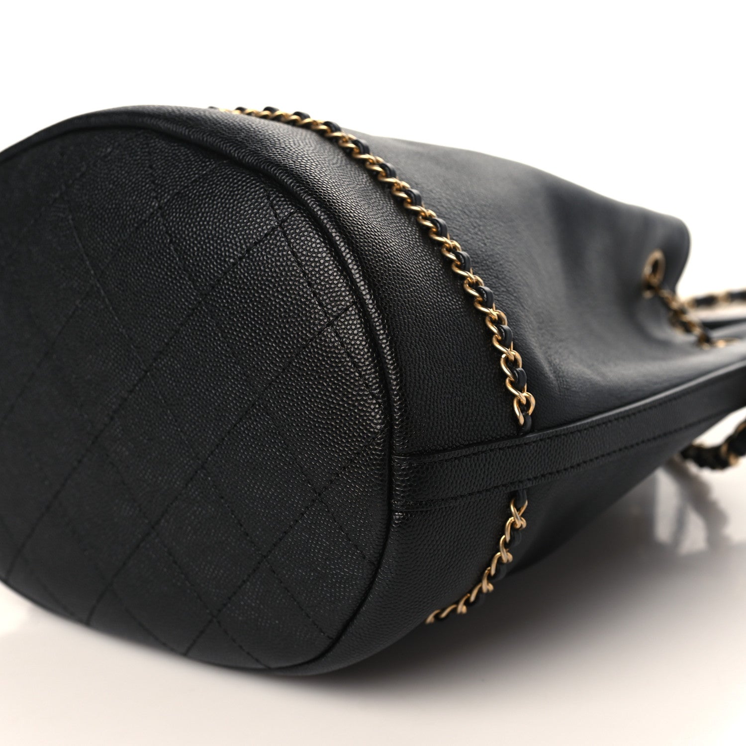 Chanel Lambskin Caviar Lovely Chains Drawstring Bag Black 9 of 9