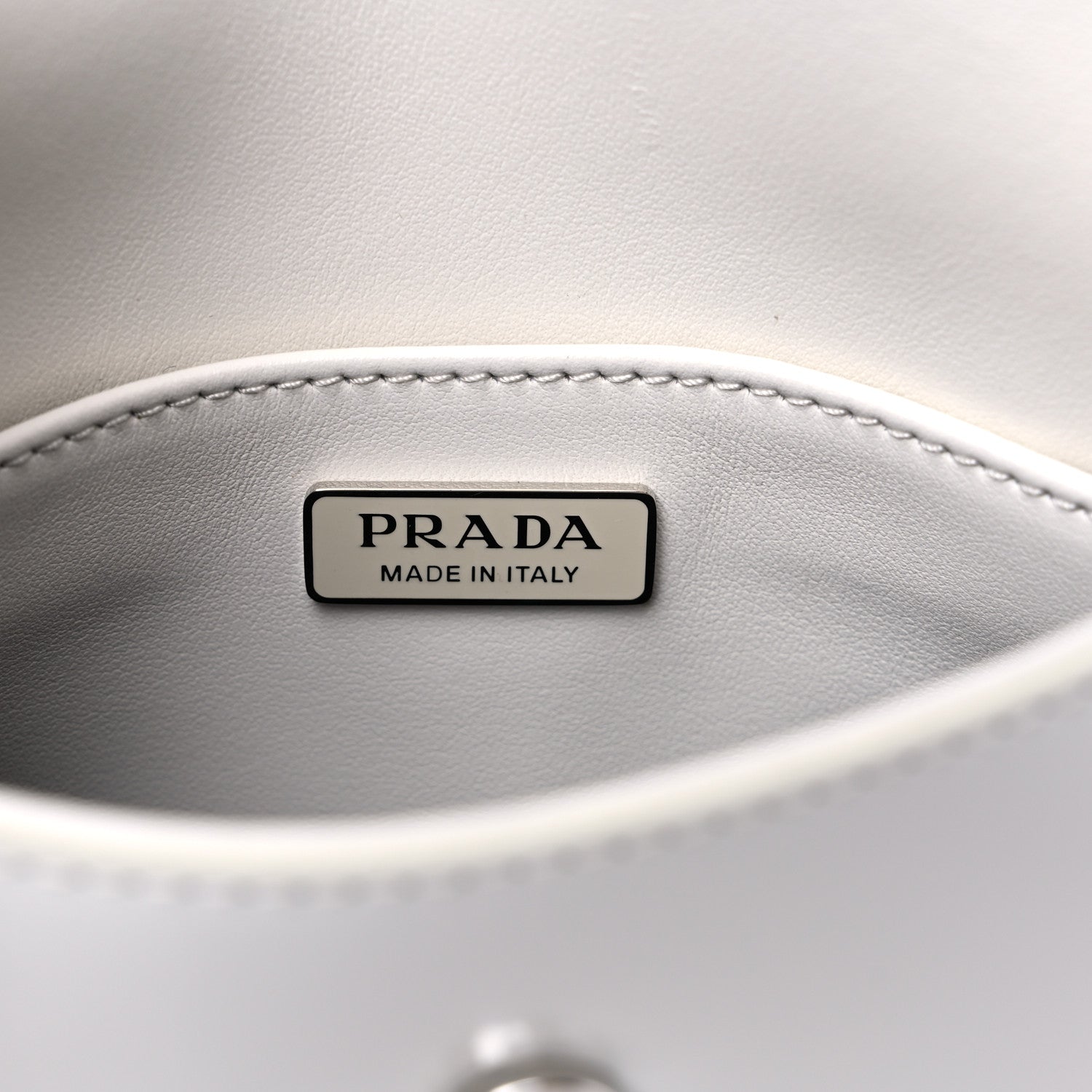 Prada Spazzolato Cleo Flap Shoulder Bag White 6 of 9