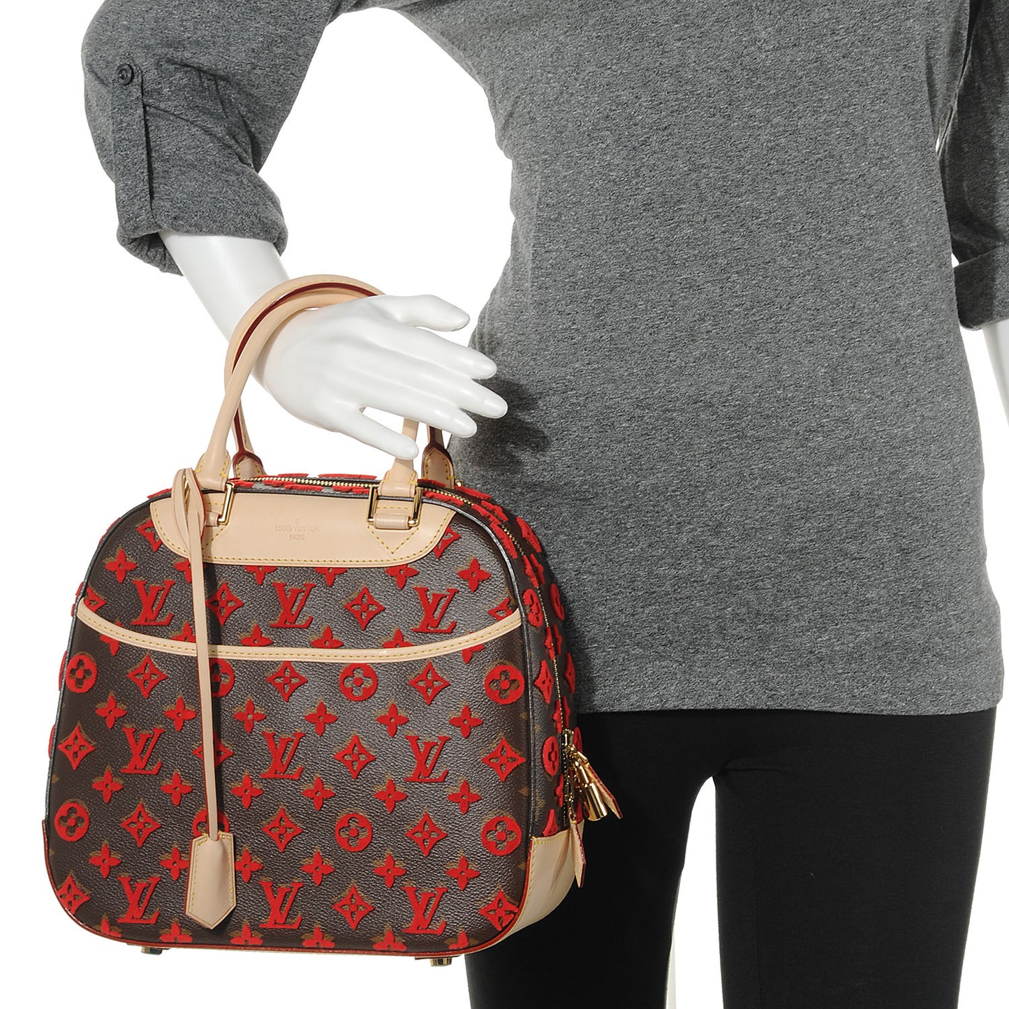 Monogram Tuffetage Deauville Cube Red