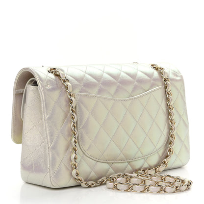 Chanel Iridescent Lambskin Quilted Medium Double Flap Ivory 3 of 9