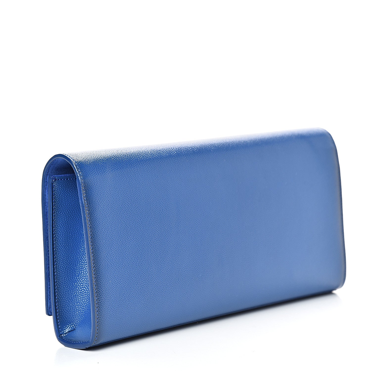 Saint Laurent Grain De Poudre Classic Monogram Cassandre Clutch Royal Blue 2 of 11