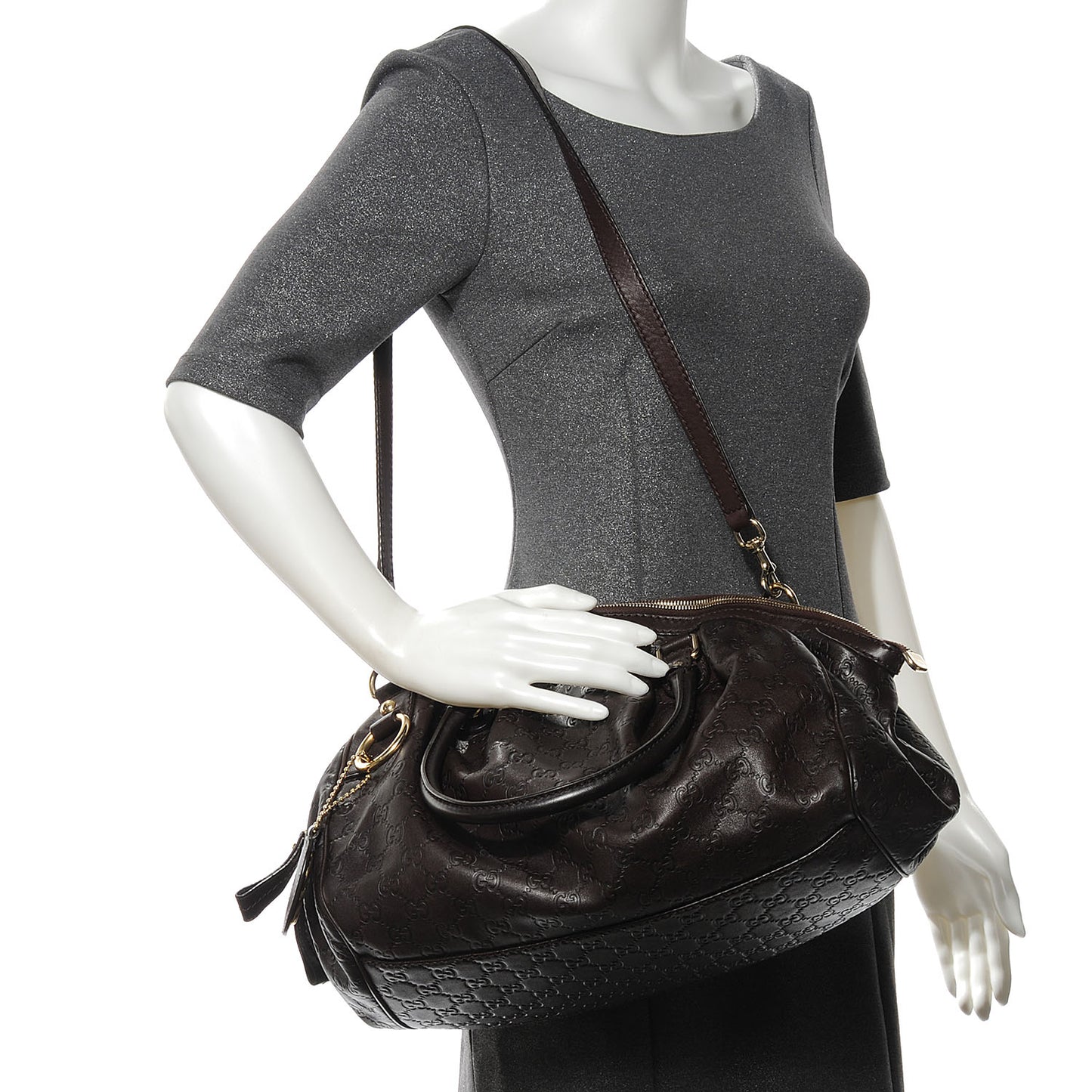 Guccissima Medium Sukey Boston Chocolate