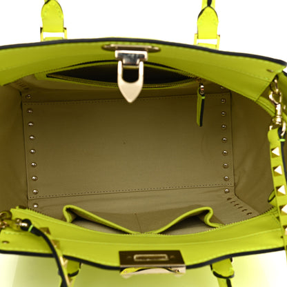 Valentino Garavani Vitello Small Rockstud Double Handle Tote Yellow Fluo 5 of 9