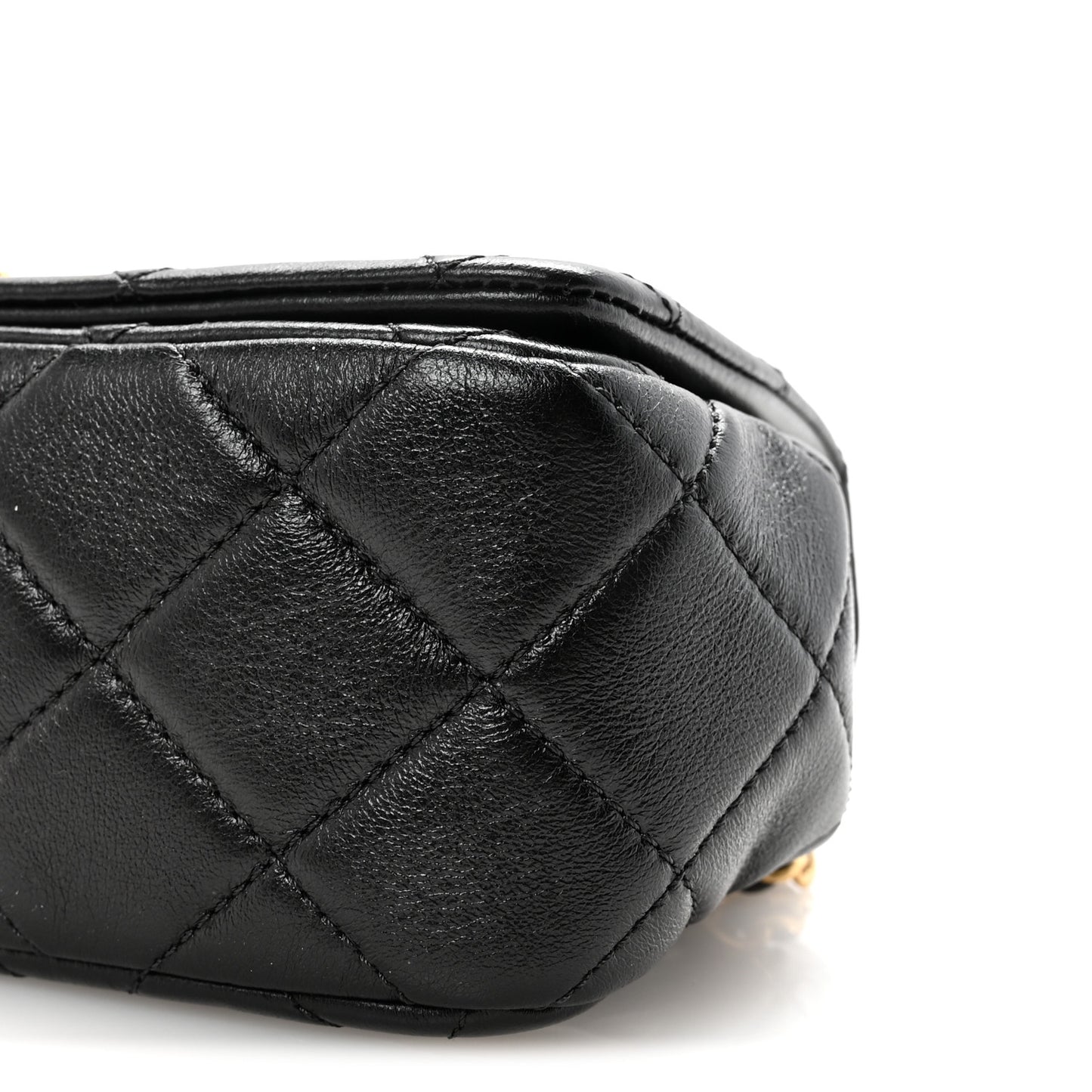 Lambskin Quilted Braided CC Mini Flap Black