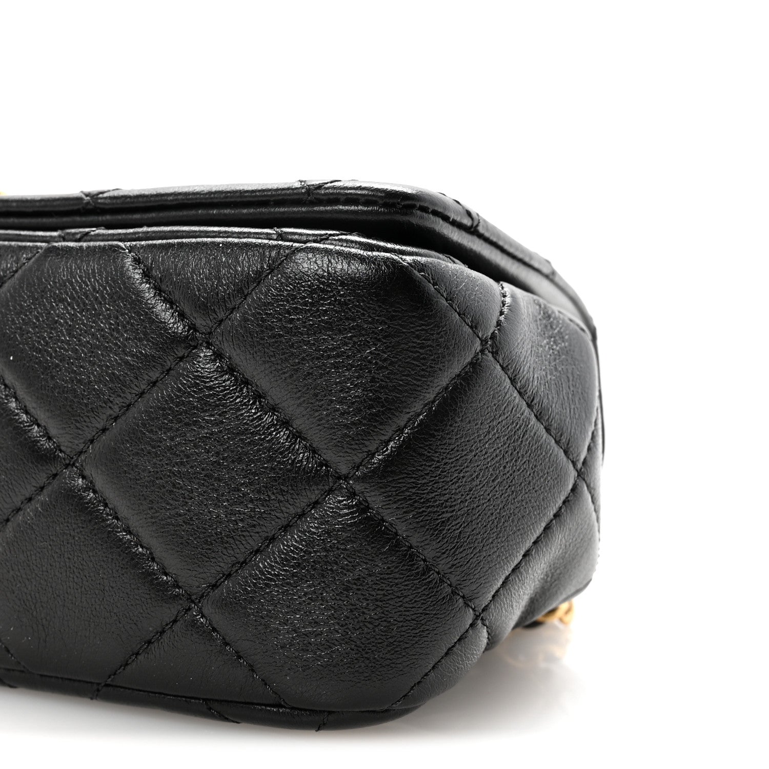 Chanel Lambskin Quilted Braided CC Mini Flap Black 10 of 11