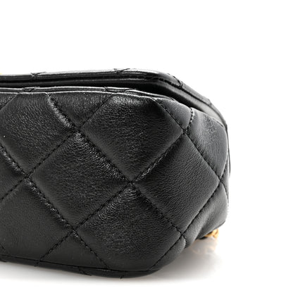 Chanel Lambskin Quilted Braided CC Mini Flap Black 10 of 11
