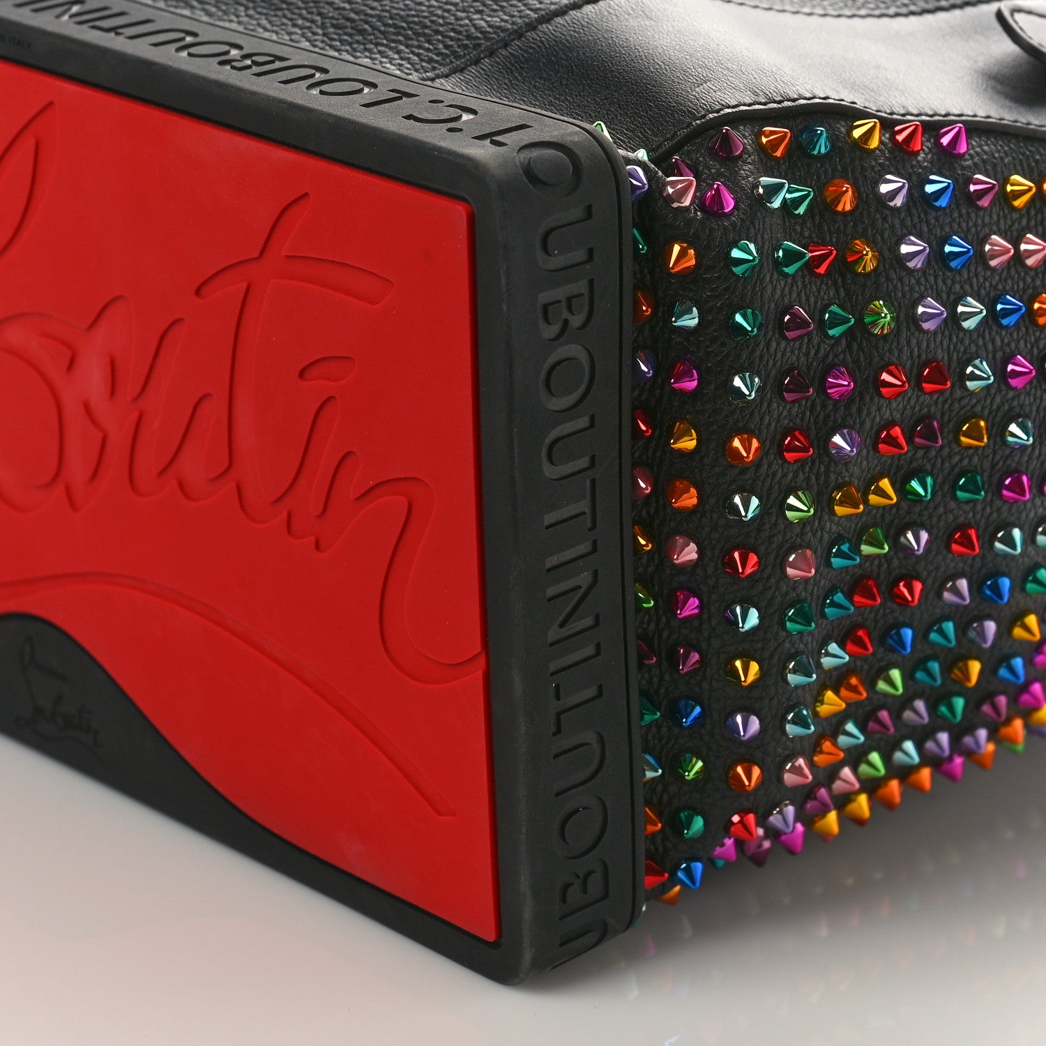 Christian Louboutin Calfskin Spiked Explorafunk Backpack Black Multicolor 8 of 8