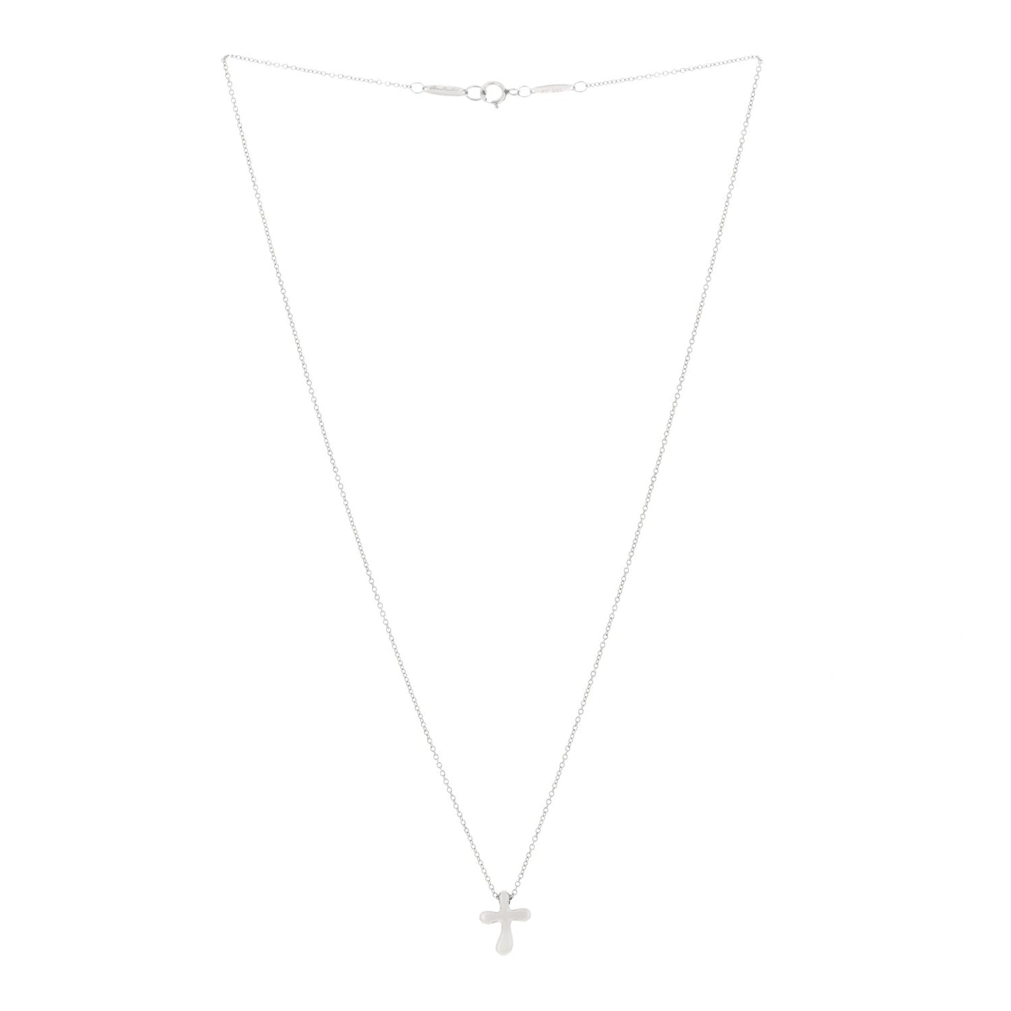Platinum 12mm Elsa Peretti Cross Pendant Necklace