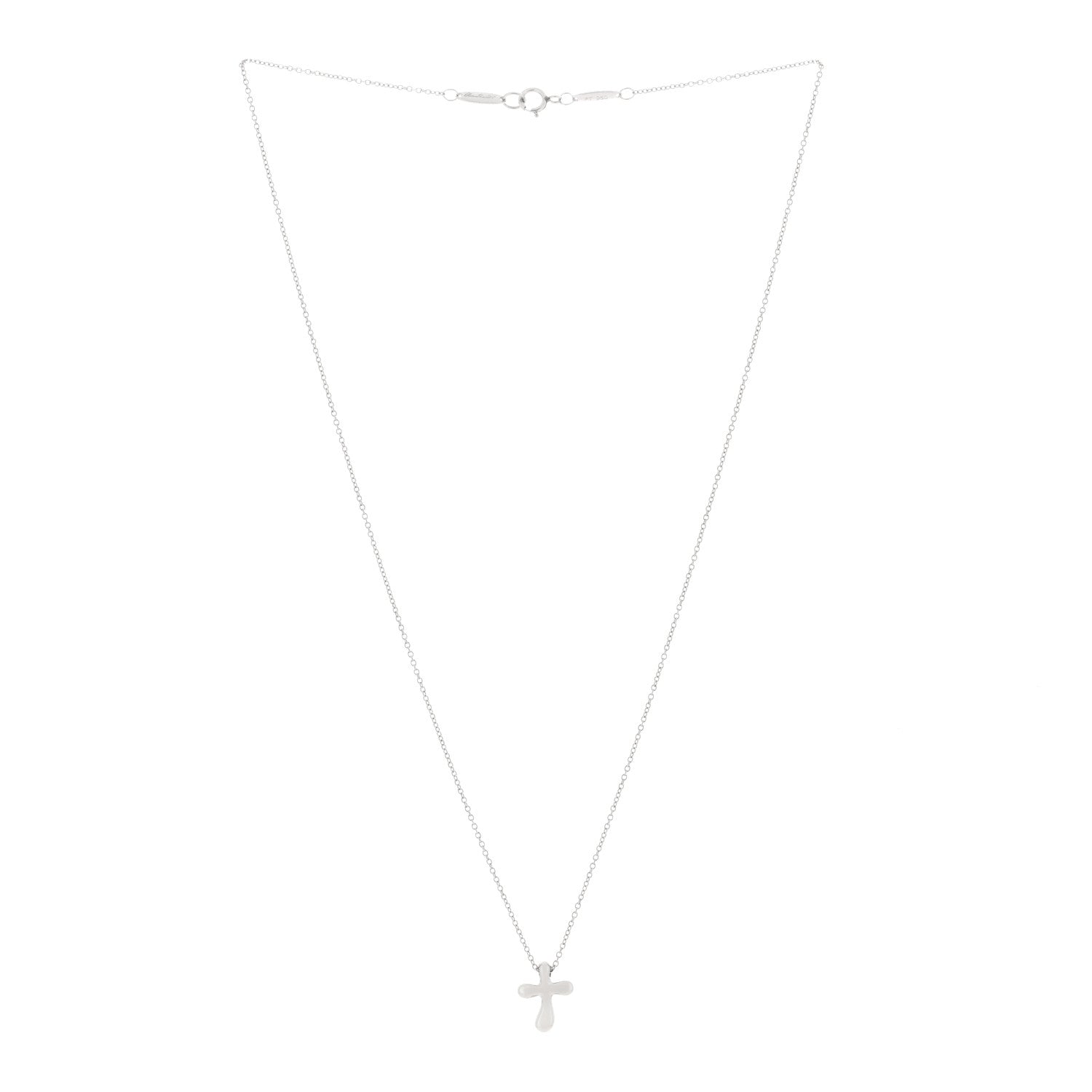 Tiffany Platinum 12mm Elsa Peretti Cross Pendant Necklace 2 of 3