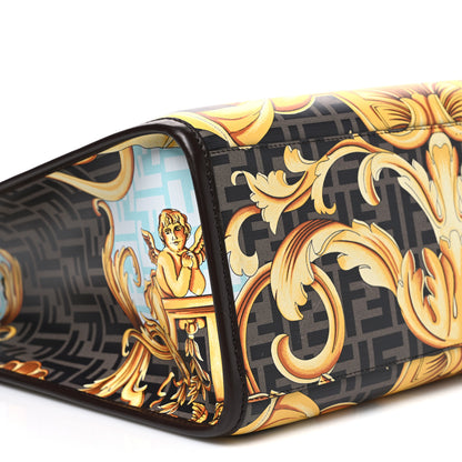 Fendi X VERSACE Calfskin Plexiglass Fendace FF Baroque Print Medium Fendi Sunshine Shopper Tote Gold Multicolor 9 of 10