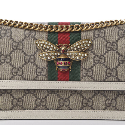 Gucci GG Supreme Monogram Web Queen Margaret Chain Wallet White 7 of 10