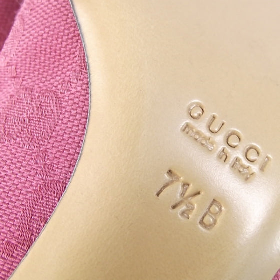 Gucci GG Monogram Canvas Horsebit Heels 7.5 B Pink 6 of 6