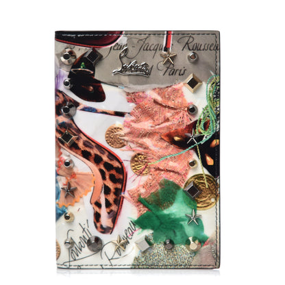 Christian Louboutin CHRSTIAN LOUBOUTIN Patent Calfskin Loubipass Trash-Print Passport Holder Multi 1 of 8