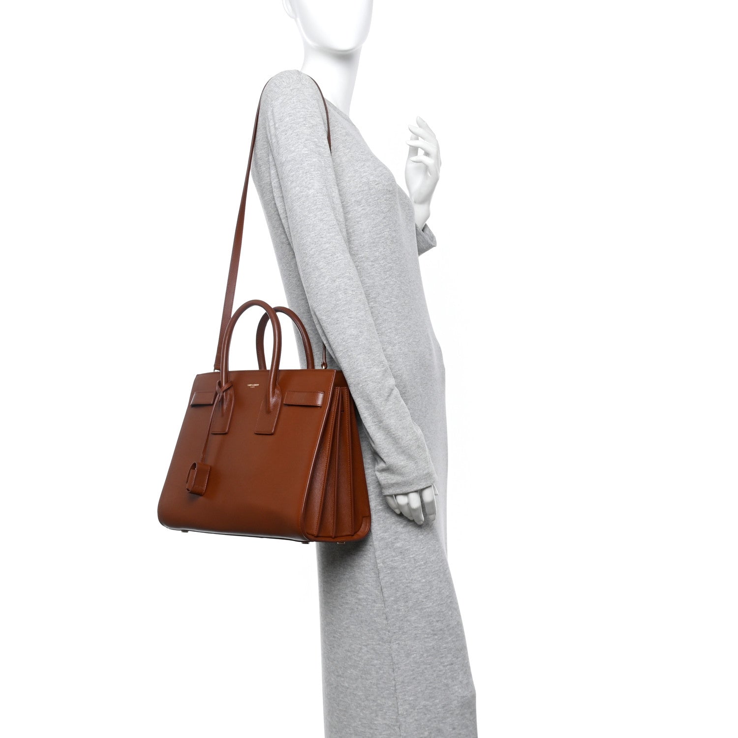 Saint Laurent Calfskin Small Sac De Jour Cognac 2 of 9